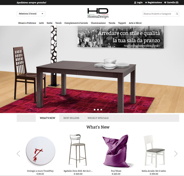 Homu Design, l’arredo di alta gamma sul web