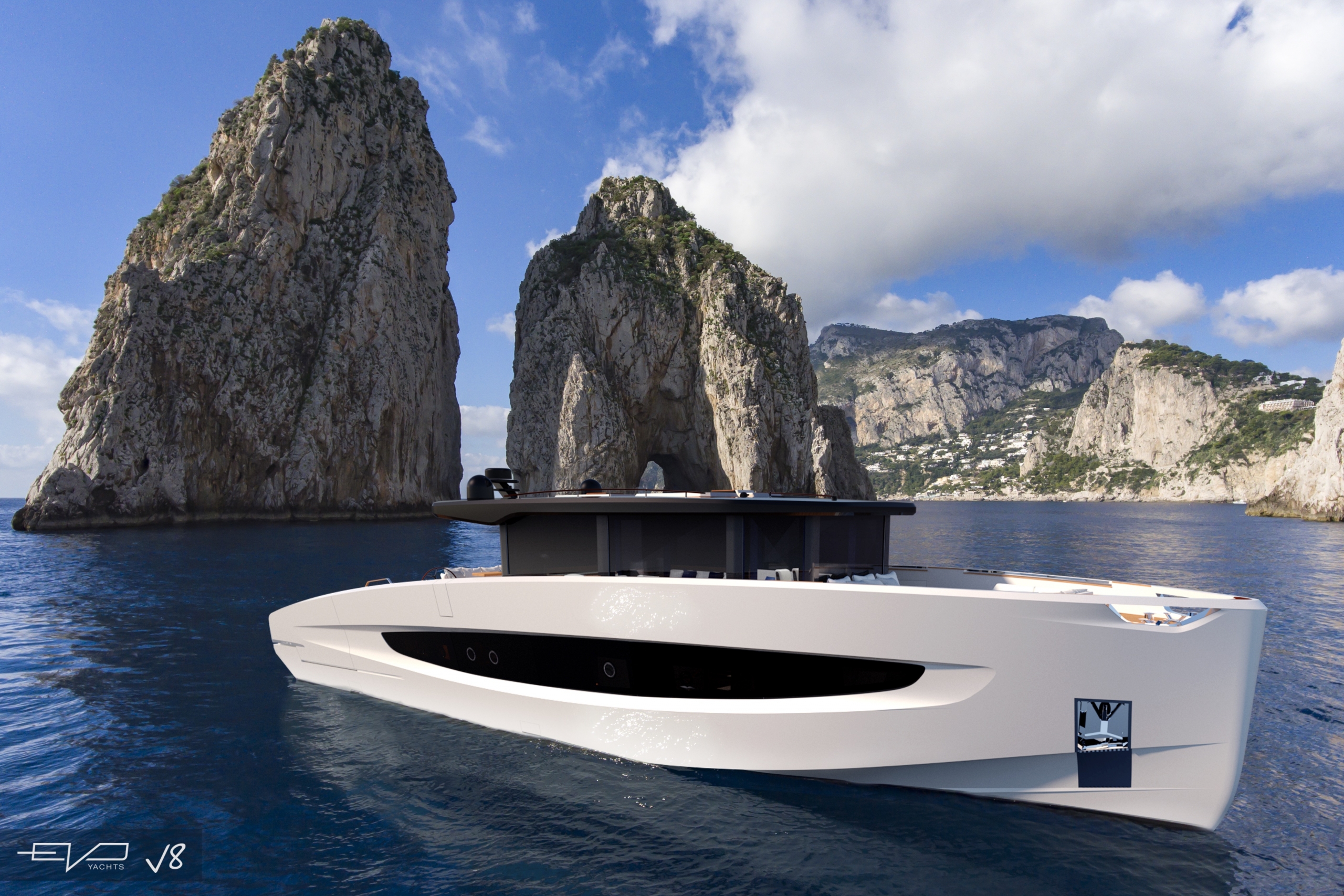 Tra vela e nautica a motore, Evo V8 di Evo Yachts