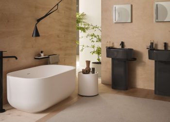 Forme plastiche per Otis, il lavabo a colonna di Ceramica Cielo
