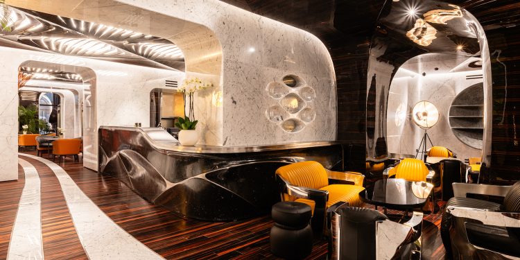 La futuribile Lobby Bar del Romeo Roma (ph. Chris Dalton)