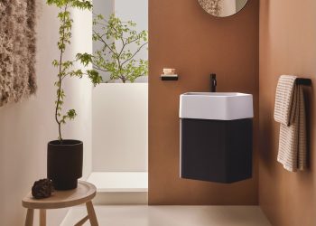 Inedite configurazioni con Kanto, il lavabo poligonale di Ceramica Cielo